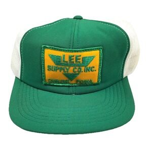 Vintage Coal Mining Trucker Hat Cap‎ Snap Back Mesh 80s Lee Supply Patch Miner